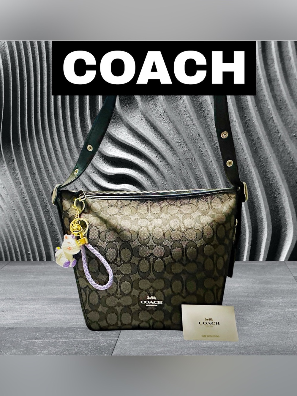 Rare Coach soho Shoulder Bag Black Signature Jacquard crossbody bag - Picture 7 of 17